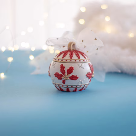 Alternative view of Glob de Crăciun alb cu roșu