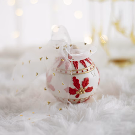 Glob de Crăciun alb cu roșu