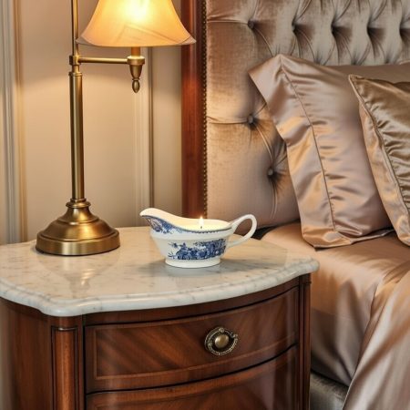 Lumânare parfumată Governess din ceară de soia, cu fitiluri din lemn, în vas Royal Tudor Ware