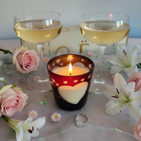 Love – lumânare parfumată parfumată din ceară de soia în vas din sticlă groasă