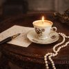 Lumanare parfumata Antoinette din ceara de cocos in vas din portelan danez