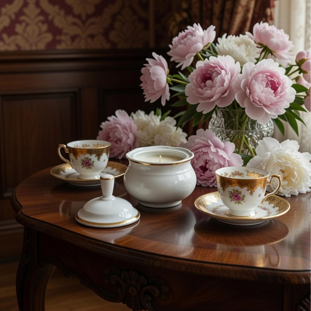 Lumanare parfumata Oldie in vas vintage din portelan produs in anii 1920-1930