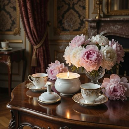 Lumanare parfumata Oldie in vas vintage din portelan produs in anii 1920-1930