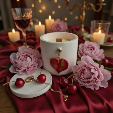 Soul Flame - Lumanare parfumata din ceara de soia 100% cu parfum de bujori si cirese