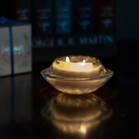 Alternative view of Lumânare parfumată Dor de Mare în vas vintage din cristal cu parfum marin