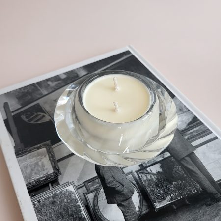 Lumânare parfumată Dor de Mare în vas vintage din cristal cu parfum marin